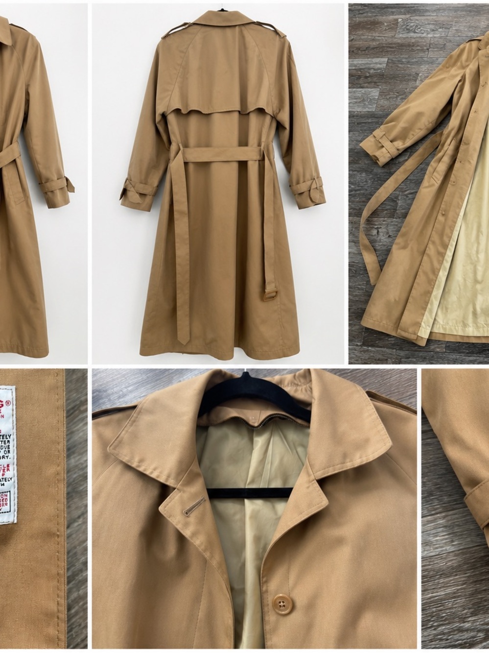 London Fog Khaki Tan Trench Coat with Belt